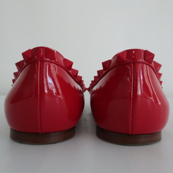 Valentino Rockstud Ballet Flats Red Patent Leather - Picture 6 of 7